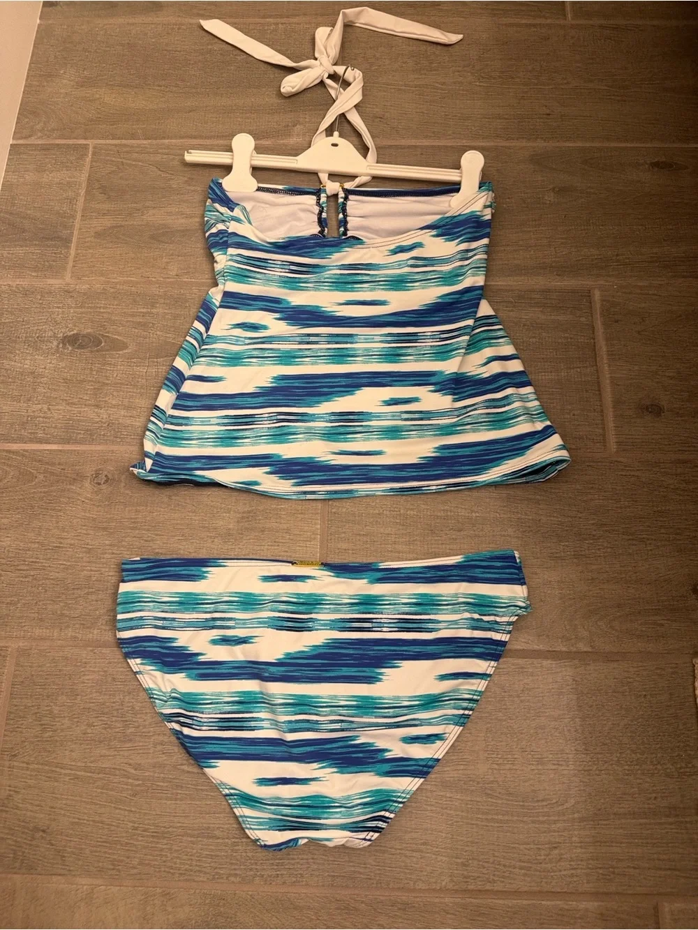 Ralph Lauren Blue & White Striped One-Piece Tankini Set
